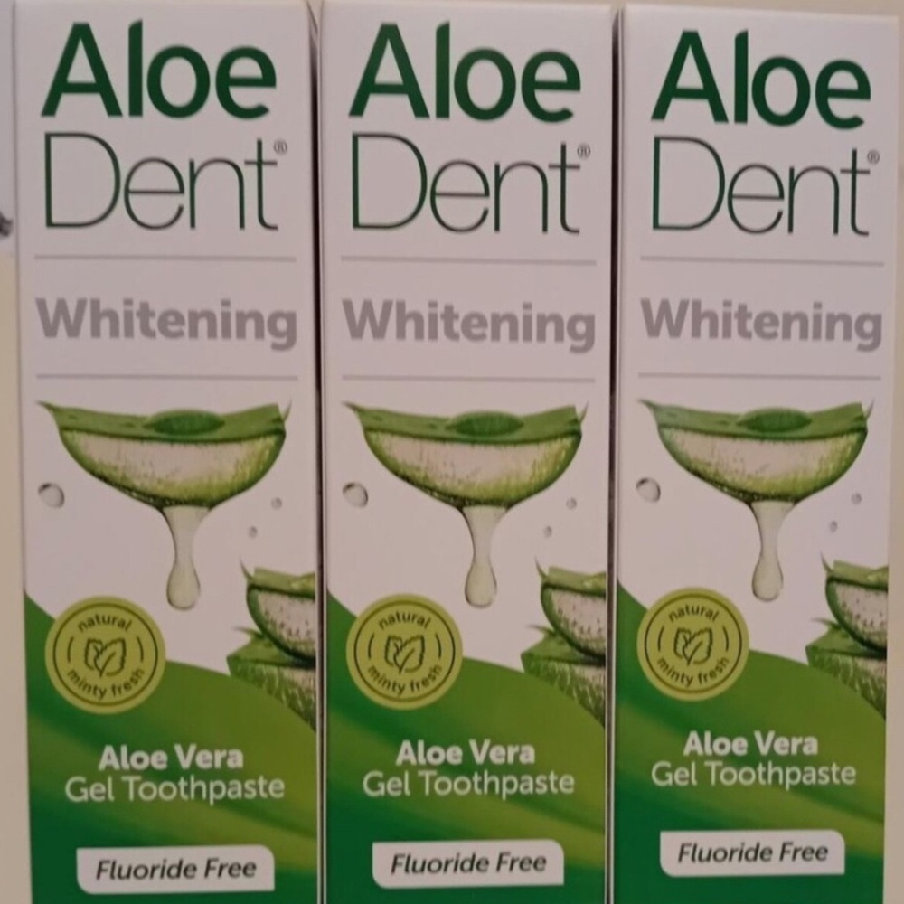 ALOE DENT WHITENING ALOE VERA TOOTHPASTE FLUORIDE FREE 100ML 3 TUBES